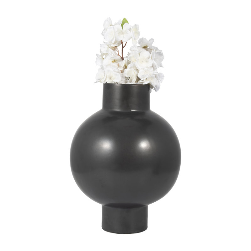 Vase en céramique Bronsyn, H 15 po x l 11 po x P 11 po, Gris