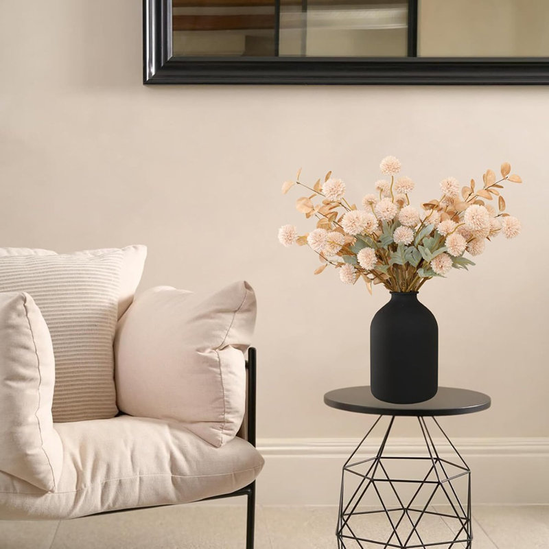 Flowers Artificial 10 Stems Eucalyptus, Fake Mums Long Ste...