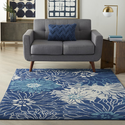 Tapis bleu marine Augusta