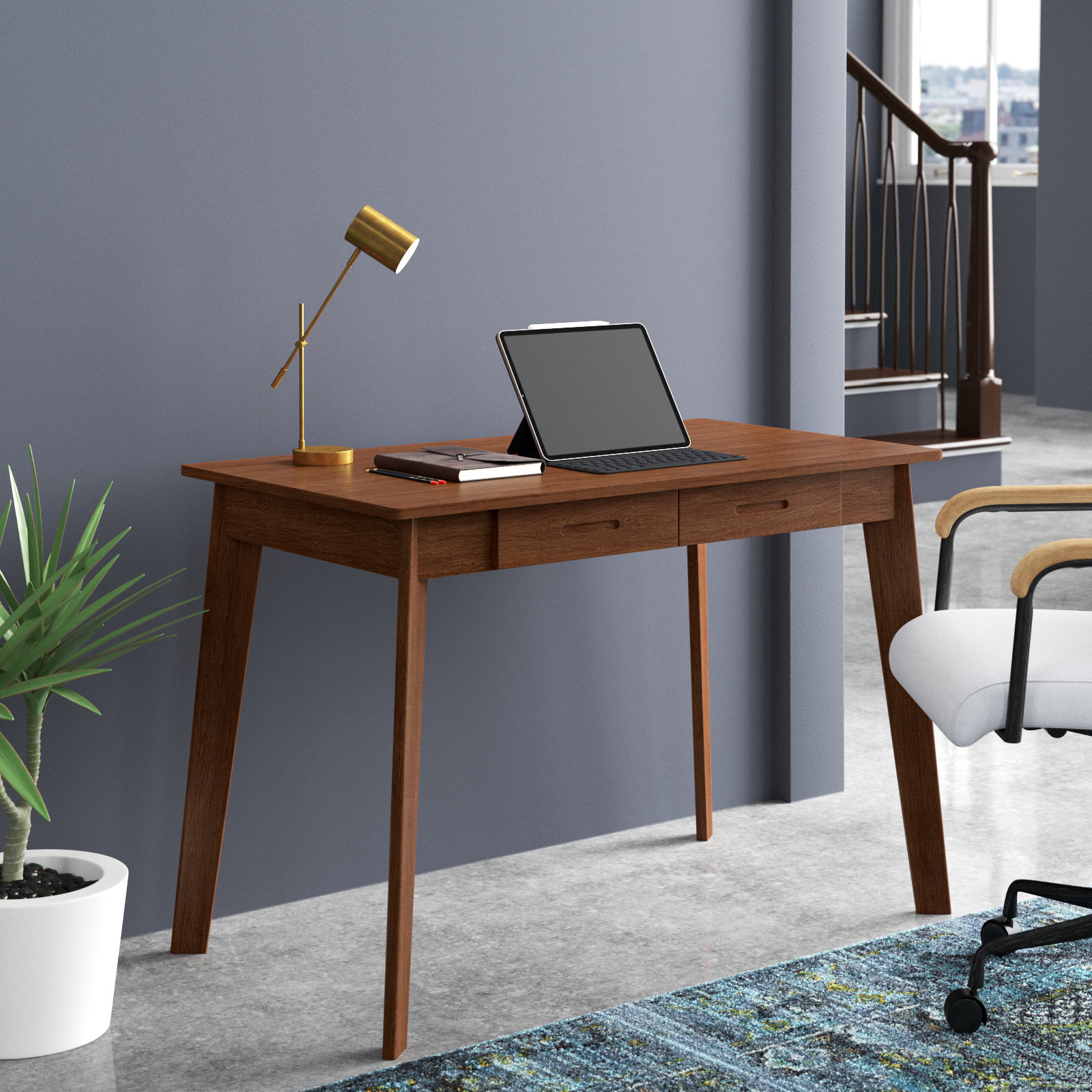 Baggio Solid Wood Base Writing Desk