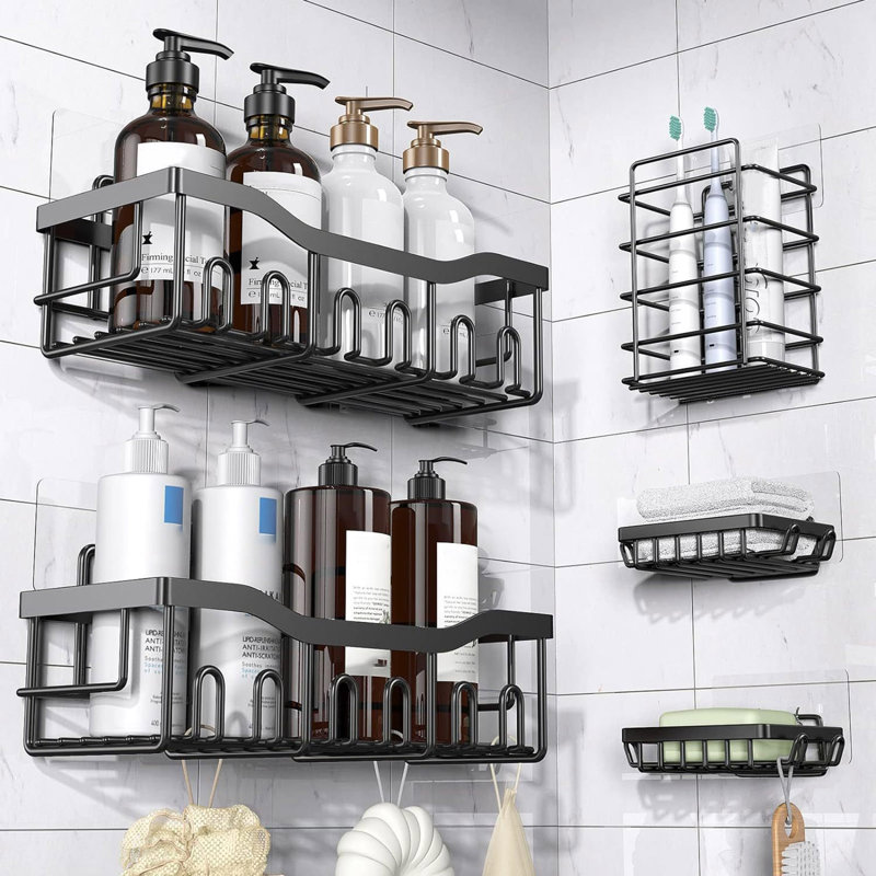 Support de rangement de douche résistant à la rouille, résistant aux égratignures, installation facile, aucun perçage requis