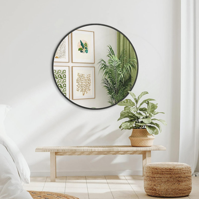 Miroir rond en métal, 32 po x 32 po
