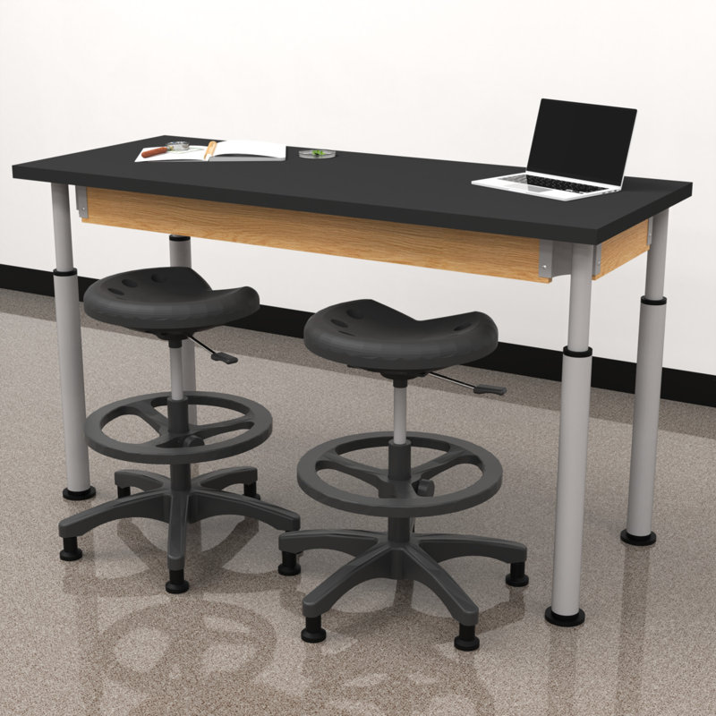 Ensemble de table rectangulaire et de chaises Uplift, Stratifié Chemguard noir / chêne, H 42 po x L 72 po x l 24 po