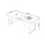 Bureau rectangulaire gris en pierre + bois manufacturé + acier avec 3 tiroirs-512743946