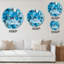 Horloge murale moderne de luxe bleue abstraite fluide VI-1089741270