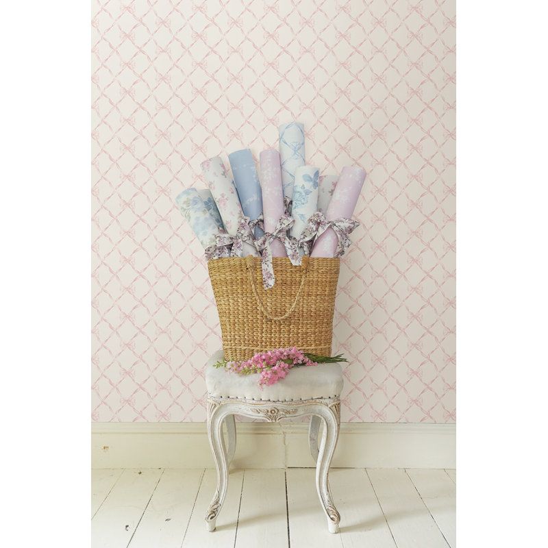 Rouleau de papier peint auto-adhésif Baby Bow, Rose