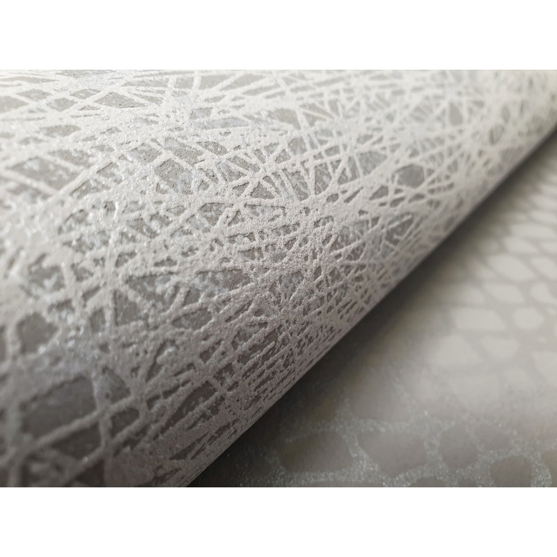 Slow Living Metallic Abstract Texture Wallpaper Roll, Rosy Gray