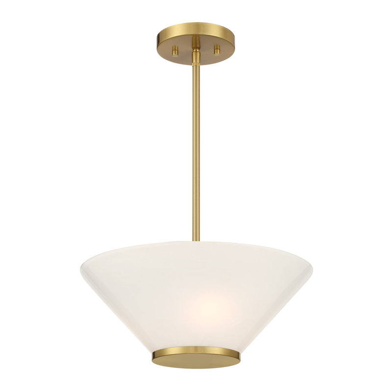 Hashimoto 3-Light Convertible Semi-Flush or Pendant in Brass, Brass