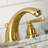 Kingston Brass Royale Two-Handle 3-Hole Deck Mount Widespread Bathroom Faucet with Retail Pop-Up Drain-29273491