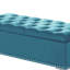Banc de rangement en velours bleu avec pieds en métal Mandra