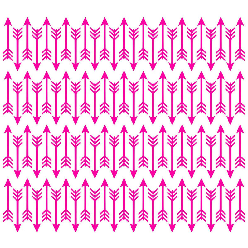 Décalcomanie murale flèches, H 2 po x l 10 po x P 0,8 po, Rose vif