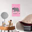 Pink Skating Elephant Contemporary Wall Art Print-218030212