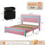 Structure de lit plateforme tapissier avec lumières DEL et ensemble de chambre à coucher avec tables de chevet à DEL assorties-1648181531-1648181535