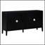 Buffet rétro avec rainure circulaire et poignées rondes en métal pour un rangement et une décoration polyvalents