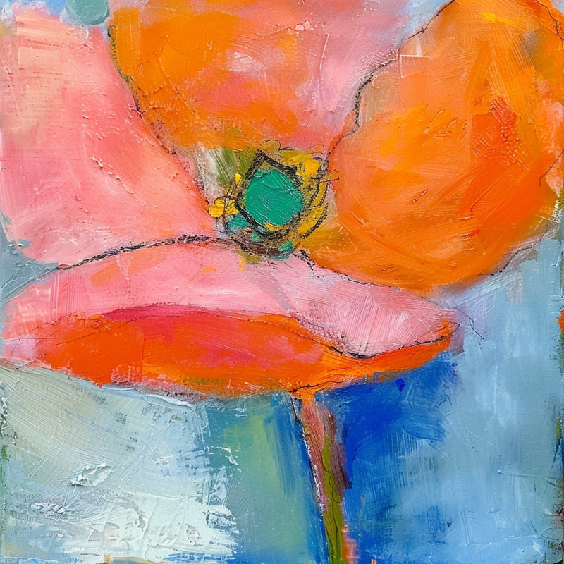 «Blue Meadow», art mural sur toile tendue, L 40 po x H 40 po x P 1,5 po