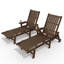 Chaise longue inclinable réglable en PEHD Dareona Pakkdiarie avec roulettes et porte-gobelet (ensemble de 2)-2074024173-2071193144