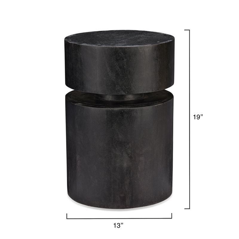 Dylan Solid Wood End Table, Charcoal