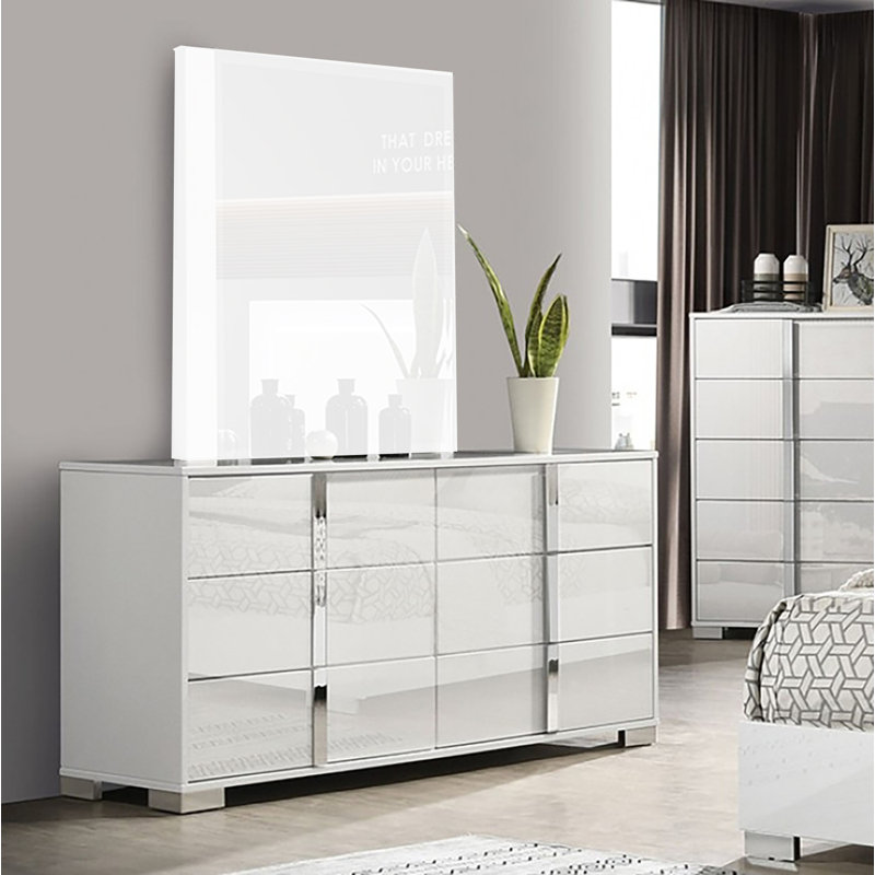 Commode 6 tiroirs Brodyn, Blanc