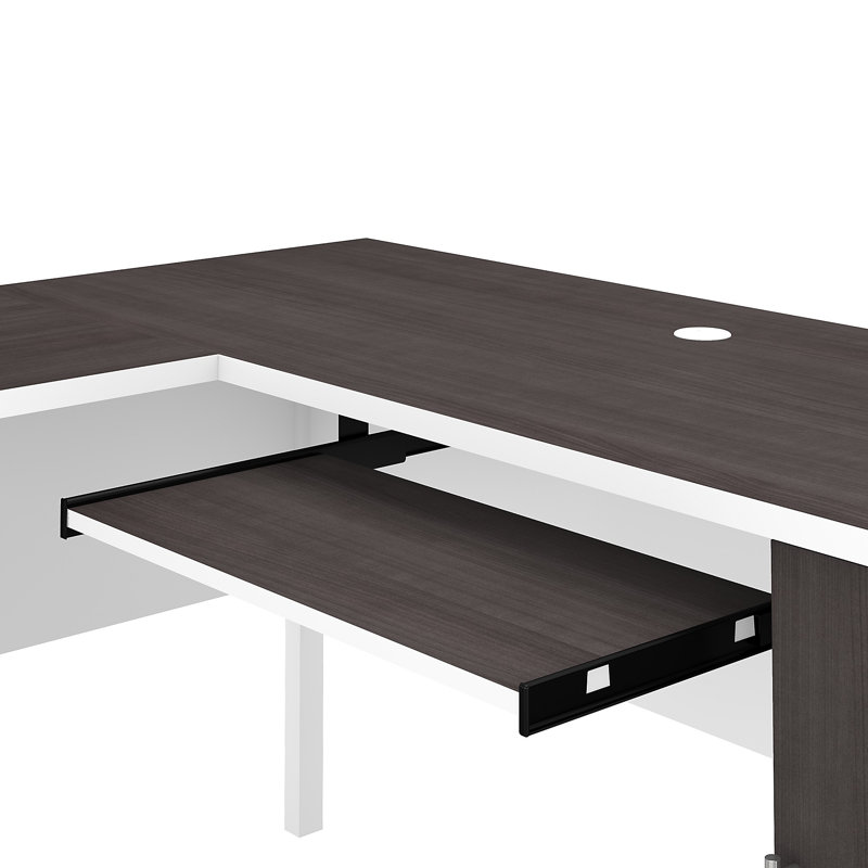 Magomed 3 Piece Computer Desk Office Set, Storm Gray/White
