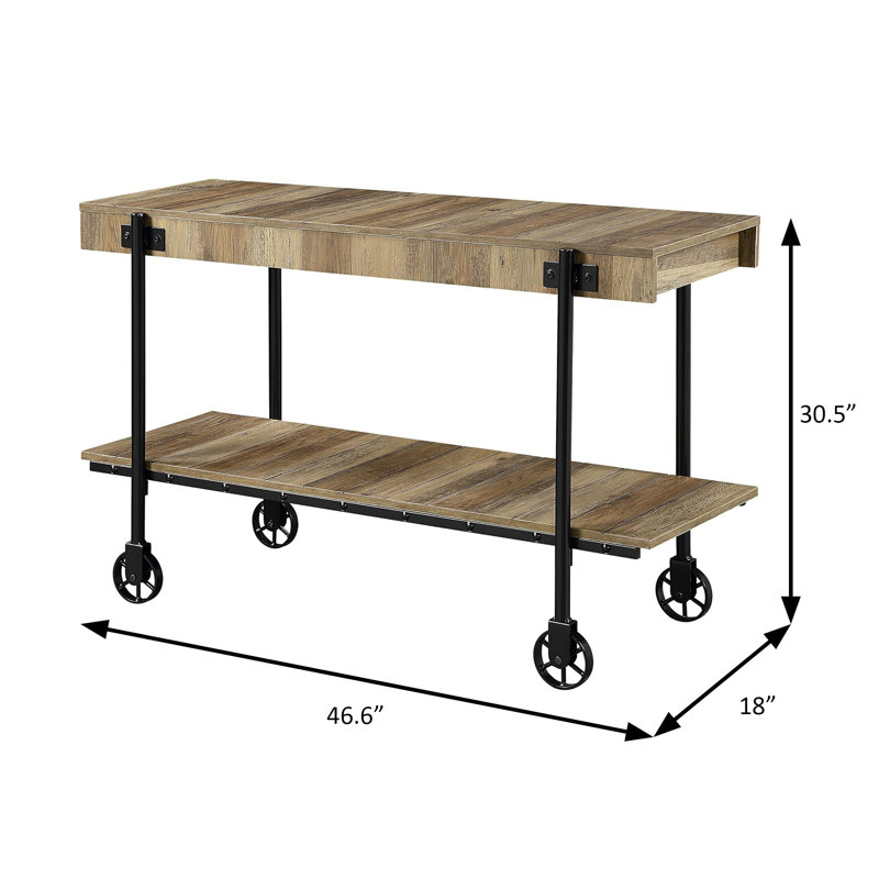 Table de canapé industrielle l 46,6 po