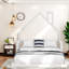 Lit simple en bois durable, tête de lit moderne pour la maison