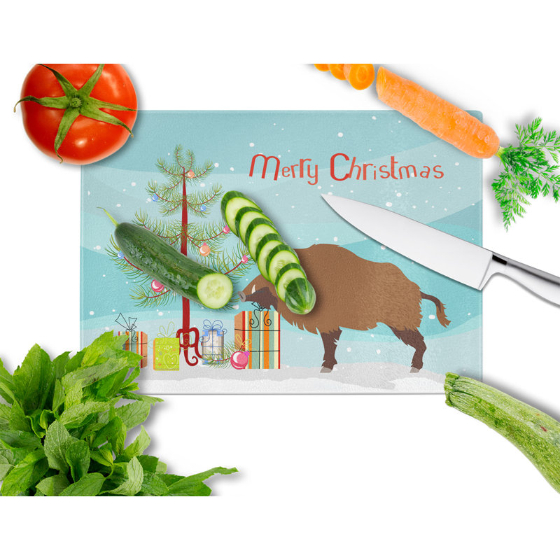 Planche à découper en verre trempé pour cochon de noël caroline
