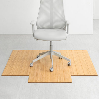 Standard 8mm Thick Bamboo Chair Mat – Anti-Slip, Straight Cut, Designed for Hard Flooring