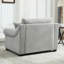 Fauteuil gris avec rembourrage en chenille - Revêtement surdimensionné et design élégant-1714718733