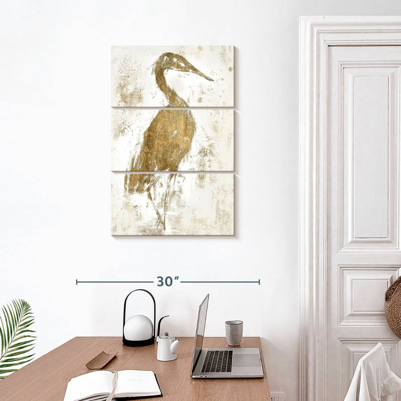 Brampt Gilded Heron I, 32'' H x 20'' W