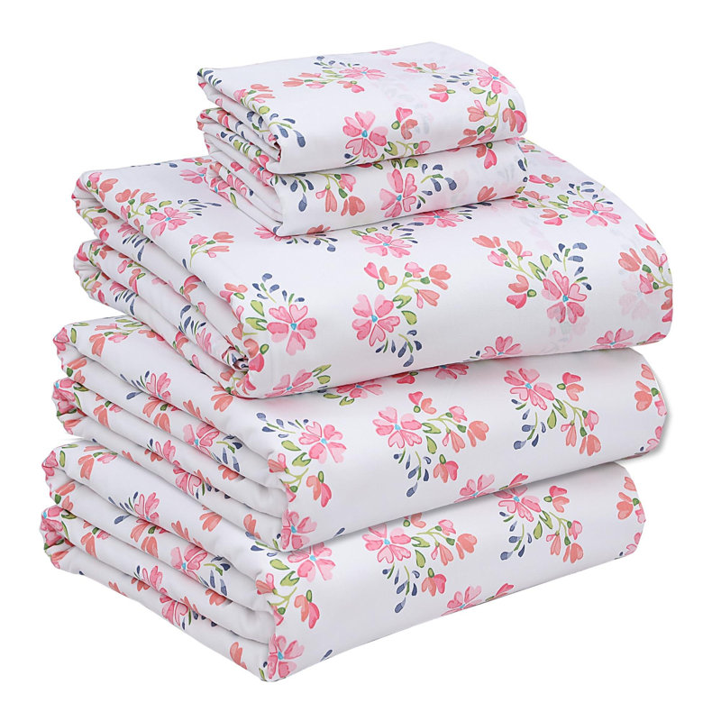 100% Cotton Sheets Sets Soft Crispy Percale Cooling Sheets 16 Inch Deep Pocket Bed Sheets, King Sheet Set with 2 Pillowcase