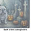 English Bulldog Spooky Halloween Glass Cutting Board Large