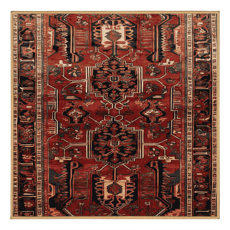 Tapis brun lavable à la machine, Carré 5 pi