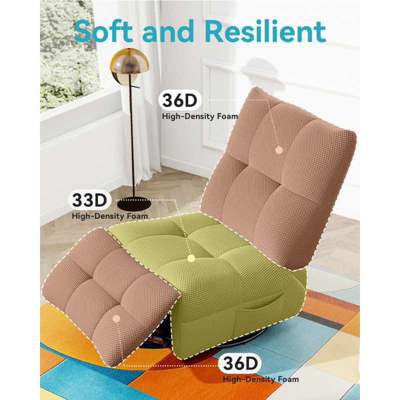 31.1" W Manual Swivel Rocker Recliner Chair Glider With Side Storage Pocket, Gray