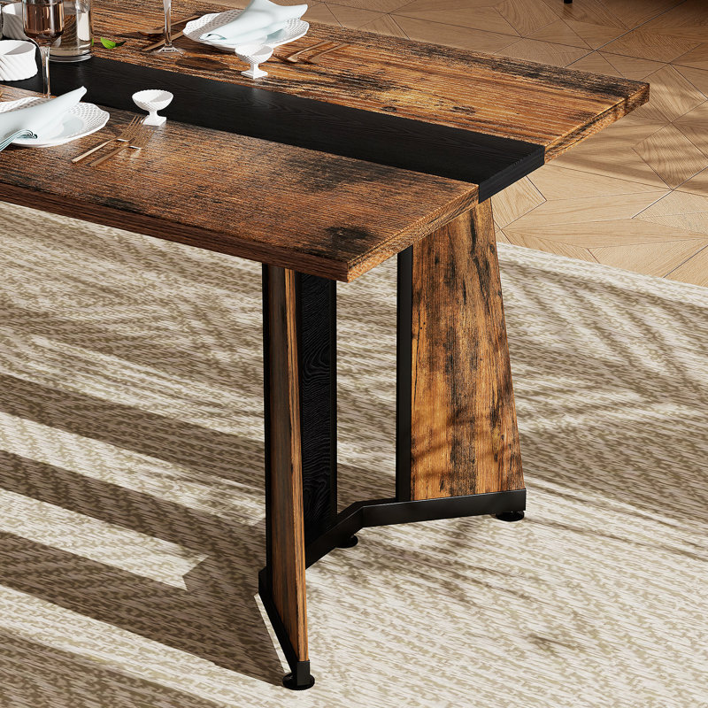 70.9"Rectangular Large Dining Table, Waterproof Large Desk For 8 People, Deluxe Family Dining Table With Adjustable Legs For Kitchen