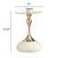 Table d'appoint moderne de 15 po de diamètre, en acier inoxydable, table de bout, table d'appoint, blanc et or, table d'appoint