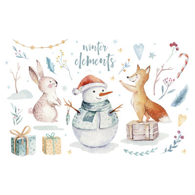 Christmas Illustration - Wrapped Canvas Print