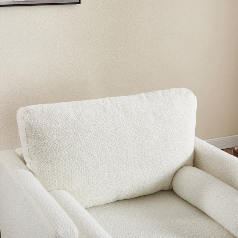 Chaise d'appoint rembourrée avec 2 coussins, Noir, Ivoire ivoire