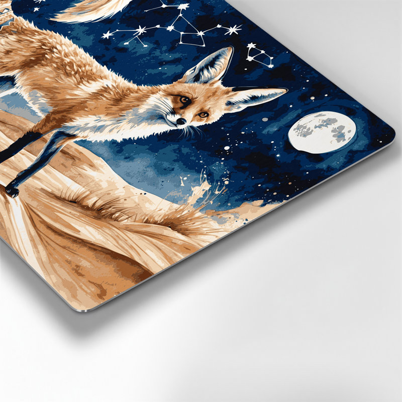 Faune sauvage, renard fennec, art mural en métal gris, H 11 po x l 14 po