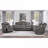 Neutral Gray Microfiber Reclining Arm Chair  for Living Room Relaxation Transitional Solid Wood Furniture