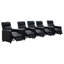 Ensemble de cinéma maison Heena, 5 fauteuils inclinables manuels, 2 consoles, similicuir noir