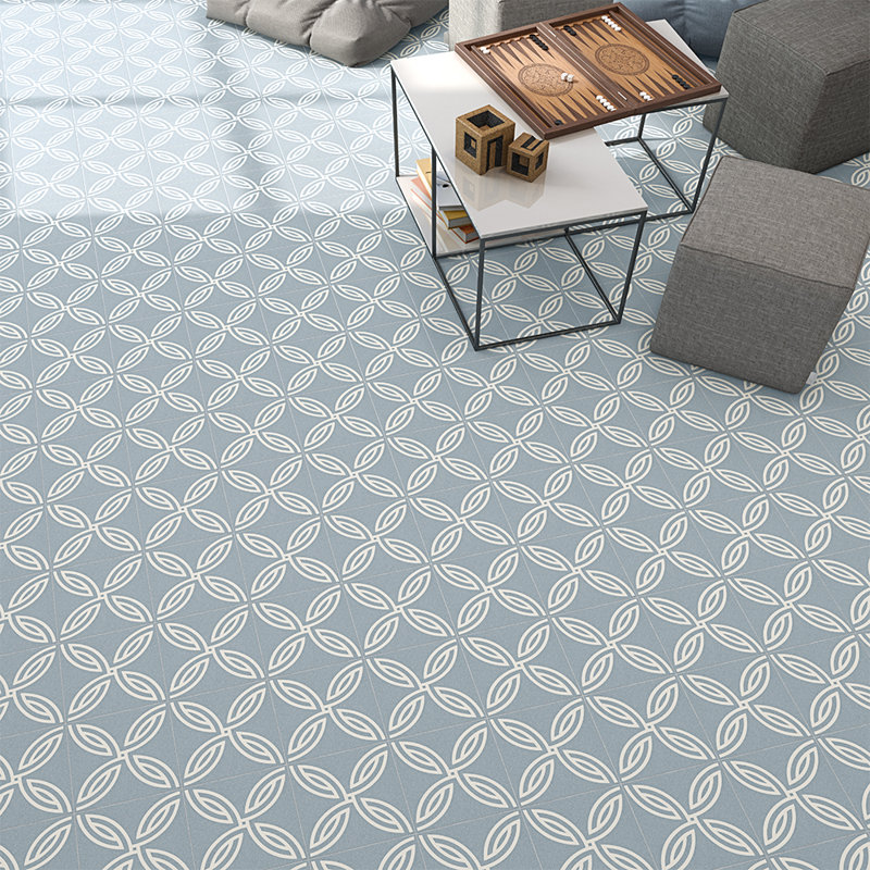 Carreau de porcelaine mat pour plancher et mur 8 po x 8 po Kindred, Ciel