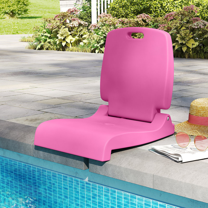 2PCS Poolside Chairs for Edge of Pool Foldable Outdoor Pool Chair Pink, Pink