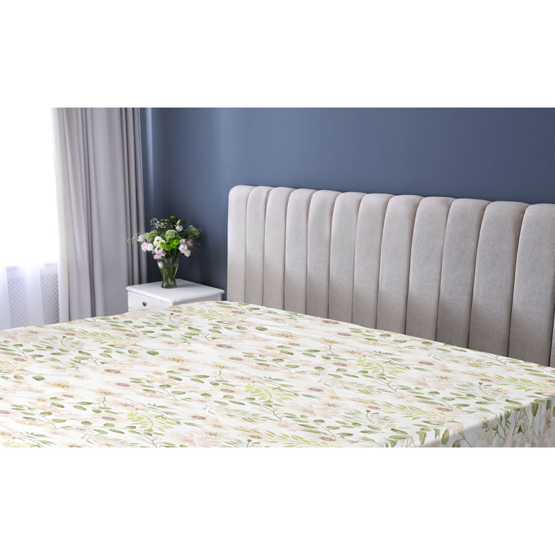 Drap-housse à motif floral Ambesonne, Drap-housse de taille très grand, Rosé / motif floral vert olive pâle
