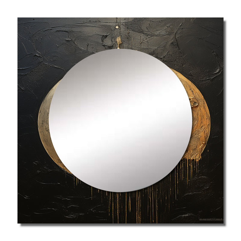 Hokuto - Miroir carré lune pour décoration murale, 36 po x 36 po