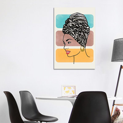 Head Wrap II by Alonzo Saunders - Wrapped Canvas Painting
