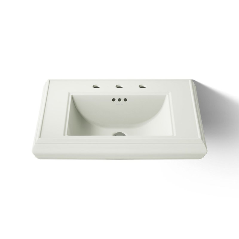 Memoirs® Rectangular Pedestal Bathroom Sink with Overflow, Dune, 8'' Centers