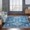 Tapis oriental bleu en laine noué à la main Maragni