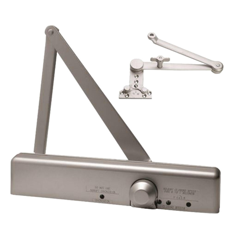 Ferme-porte robuste Slimline ADA de qualité commerciale avec bras Cush-N-Stop en aluminium et Duronodic - tailles 1-6