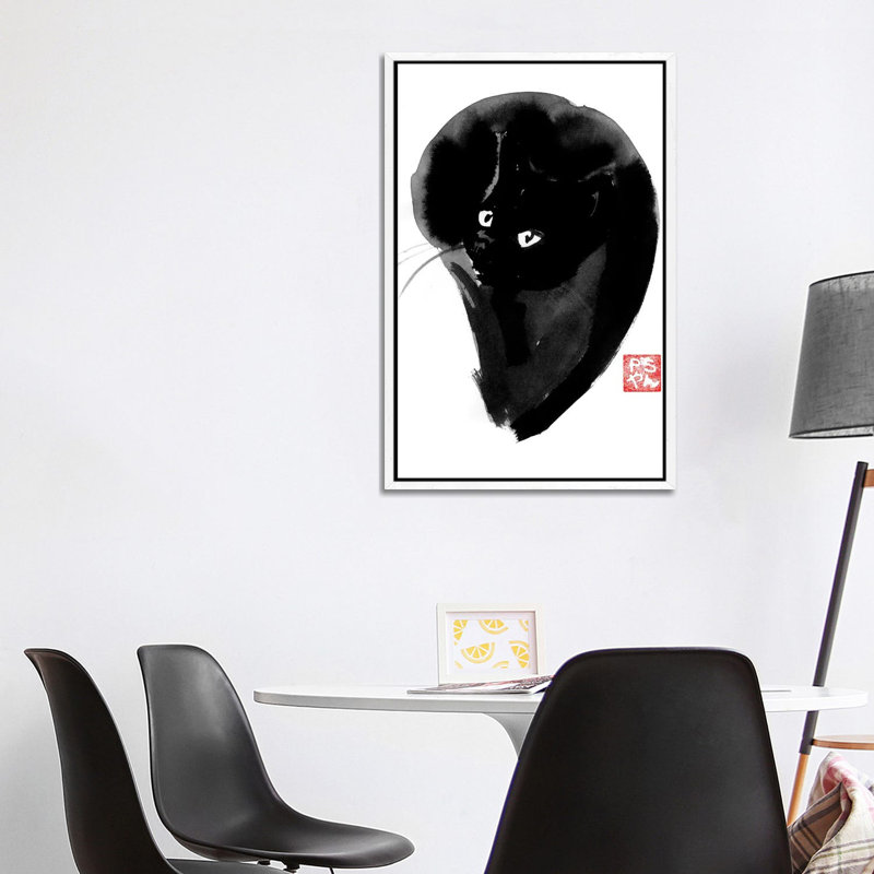 Cat Ball by Péchane - Print on Canvas, White Framed, 101.6 cm H x 66.04 cm W