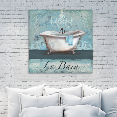 Aqua Bath Le Bein by Tre Sorelle Studios - Wrapped Canvas Print